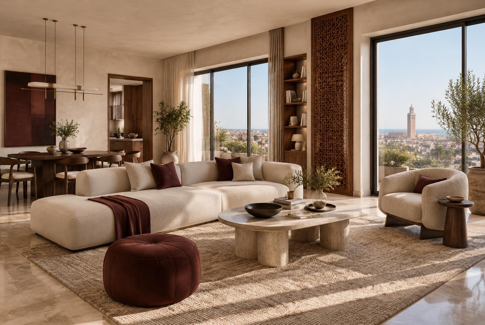 Appartement contemporain conçu dans un esprit marocain