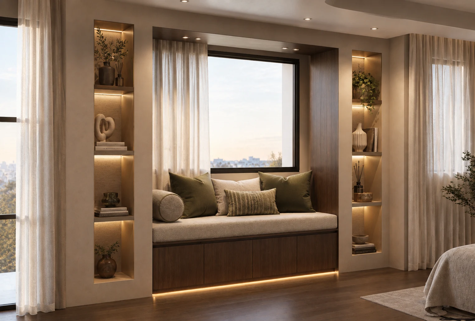 Conception de la suite parentale, vue du lit